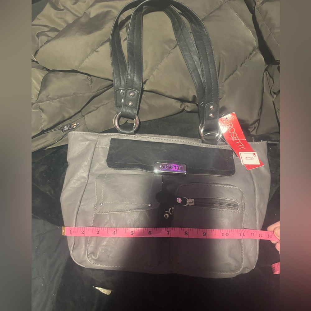 NWT Rosetti Charcoal and Black Shoulder Bag